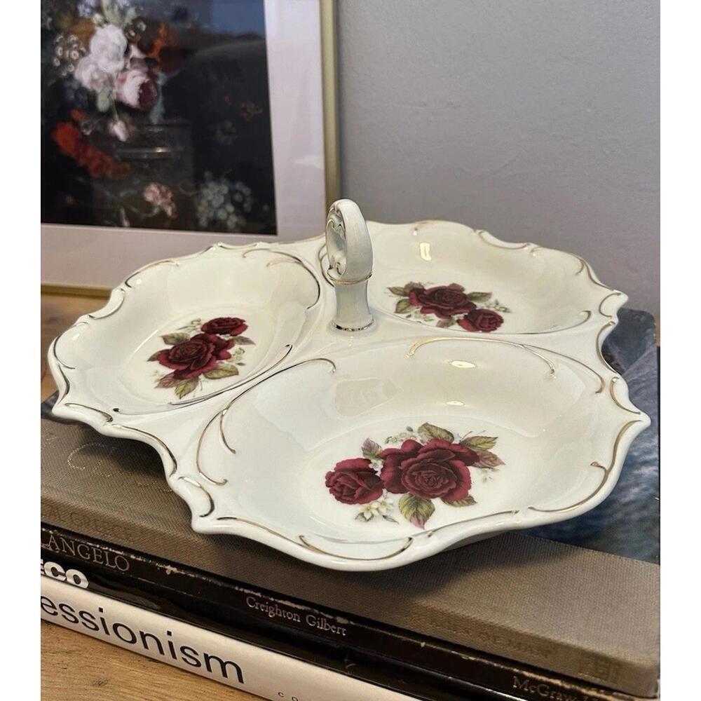 Formalities by Baum Bros Victorian Rose Serving Dish Catch All Tray Cottagecore